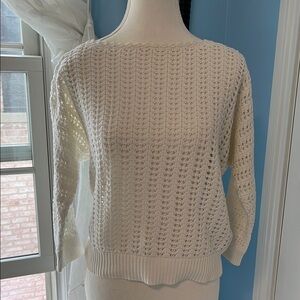 Elegant White Crochet Sweater